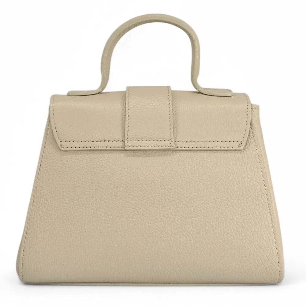 Sac bandoulière en cuir grainé SMART Taupe clair
