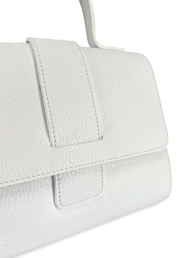 Sac bandoulière en cuir grainé SMART Blanc