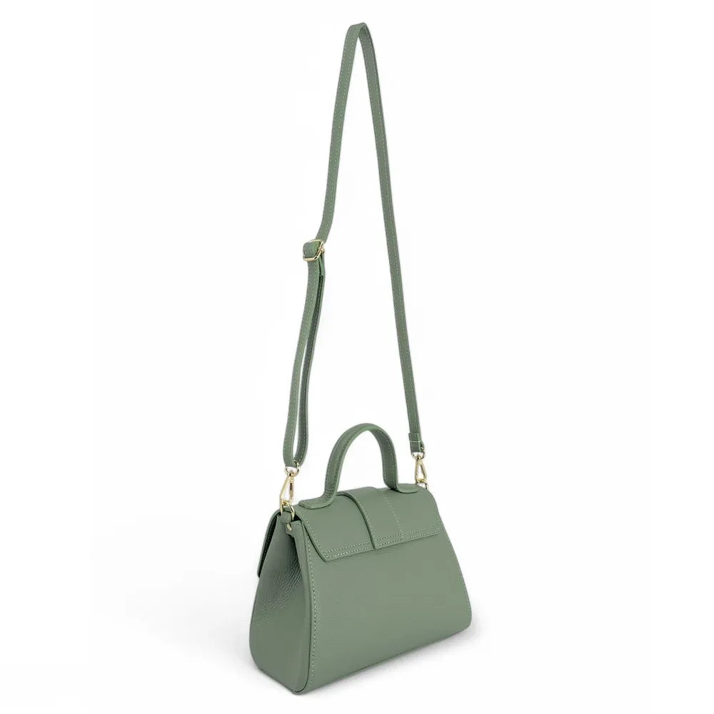 Sac bandoulière en cuir grainé SMART Vert pastel