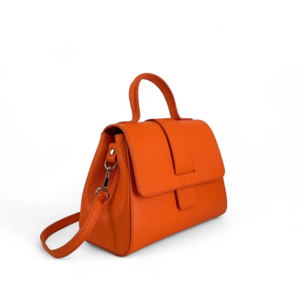 Sac bandoulière en cuir grainé SMART Orange
