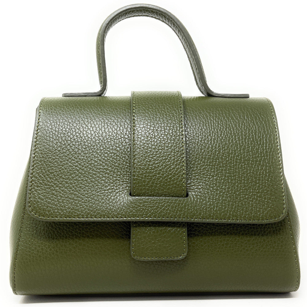 Sac bandoulière en cuir grainé SMART Vert olive