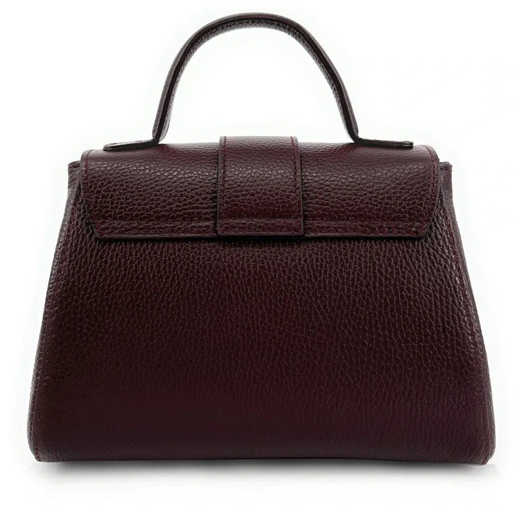 Sac bandoulière en cuir grainé SMART Rouge bordeaux