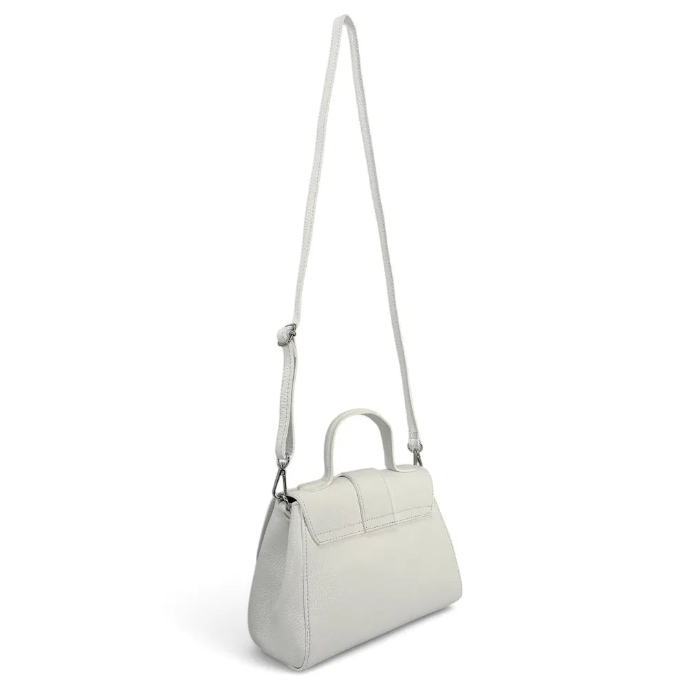 Sac bandoulière en cuir grainé SMART Blanc