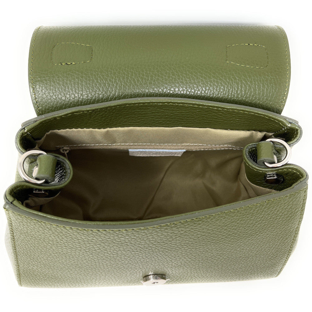 Sac bandoulière en cuir grainé SMART Vert olive
