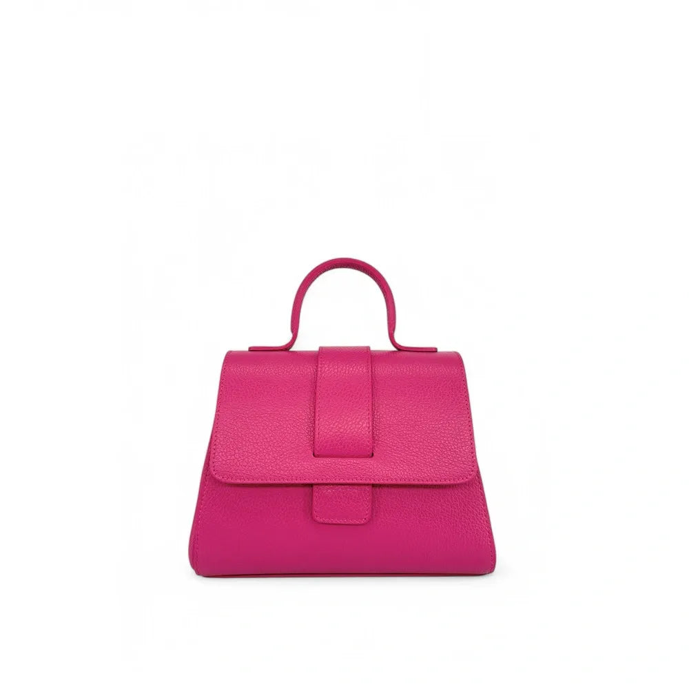 Sac bandoulière en cuir grainé SMART Rose fuchsia
