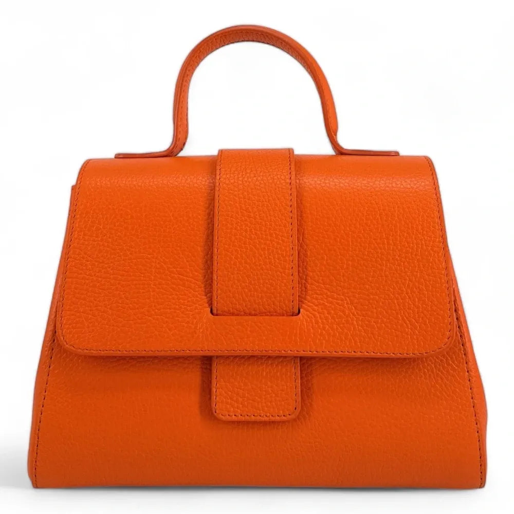 Sac bandoulière en cuir grainé SMART Orange