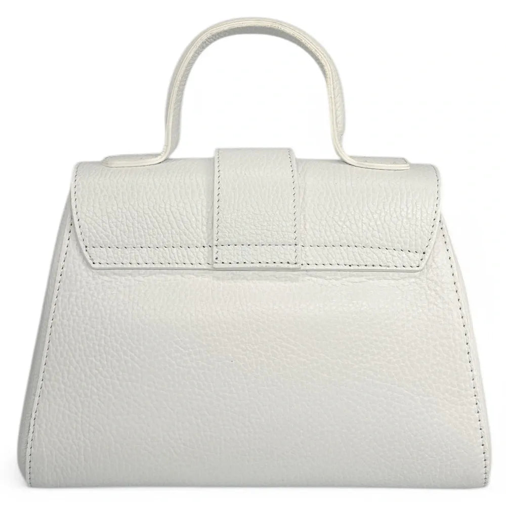 Sac bandoulière en cuir grainé SMART Blanc