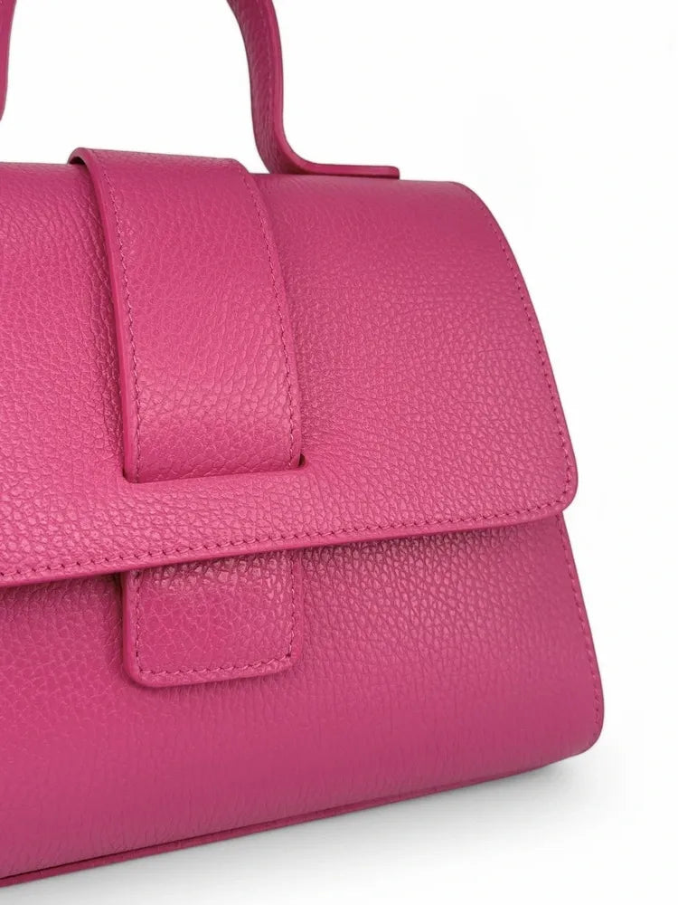 Sac bandoulière en cuir grainé SMART Rose fuchsia