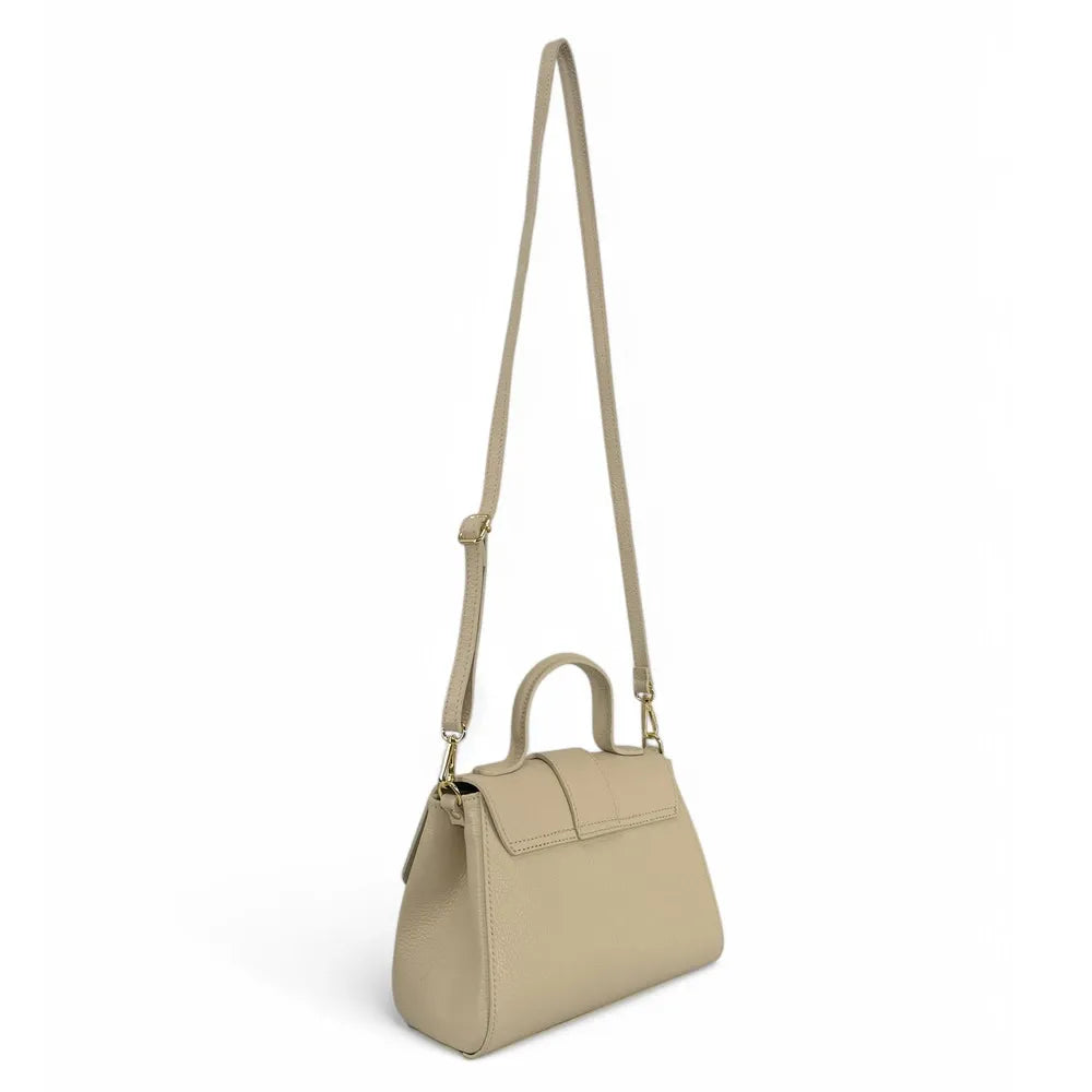 Sac bandoulière en cuir grainé SMART Taupe clair