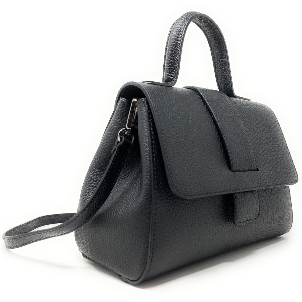 Sac bandoulière en cuir grainé SMART Noir