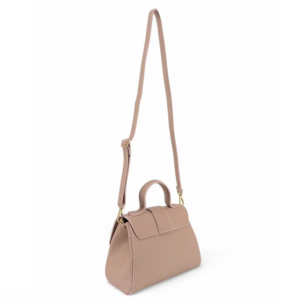 Sac bandoulière en cuir grainé SMART Rose nude