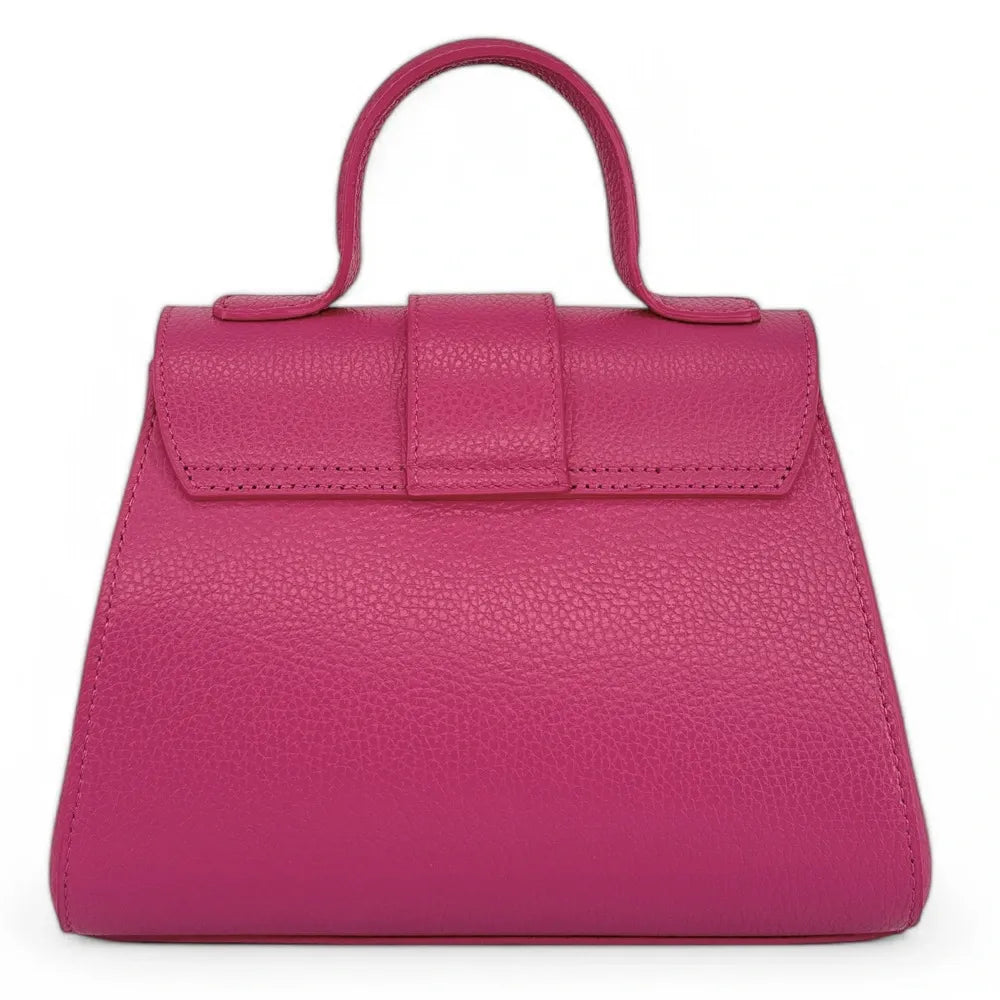 Sac bandoulière en cuir grainé SMART Rose fuchsia
