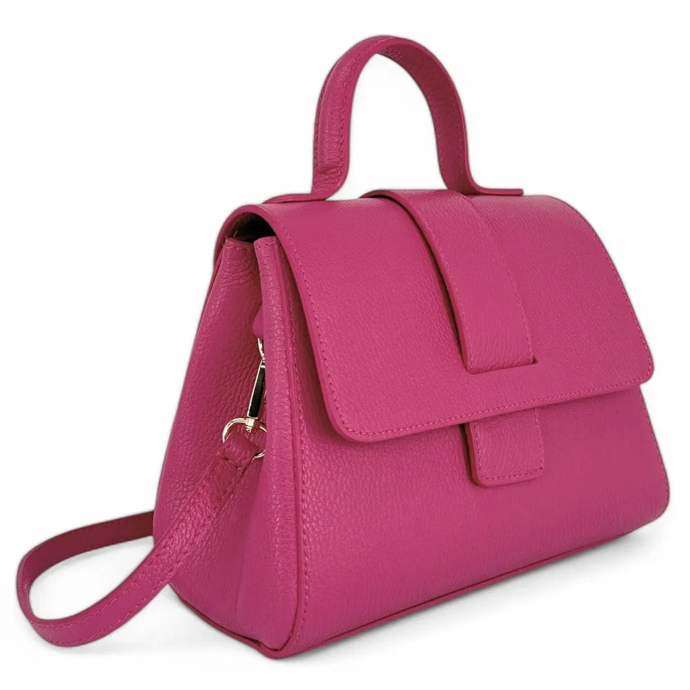 Sac bandoulière en cuir grainé SMART Rose fuchsia