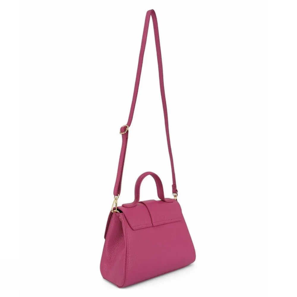 Sac bandoulière en cuir grainé SMART Rose fuchsia