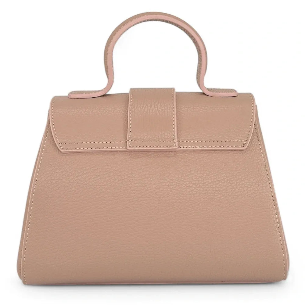 Sac bandoulière en cuir grainé SMART Rose nude