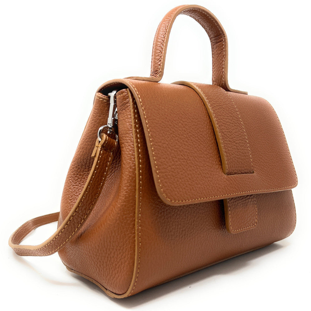 Sac bandoulière en cuir grainé SMART Camel