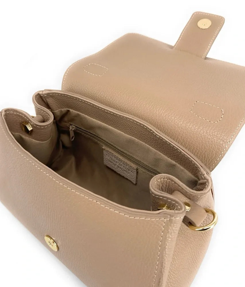 Sac bandoulière en cuir grainé SMART Taupe
