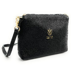 Sac pochette en cuir à motifs CHARLOTTE E.L. Zèbre camel