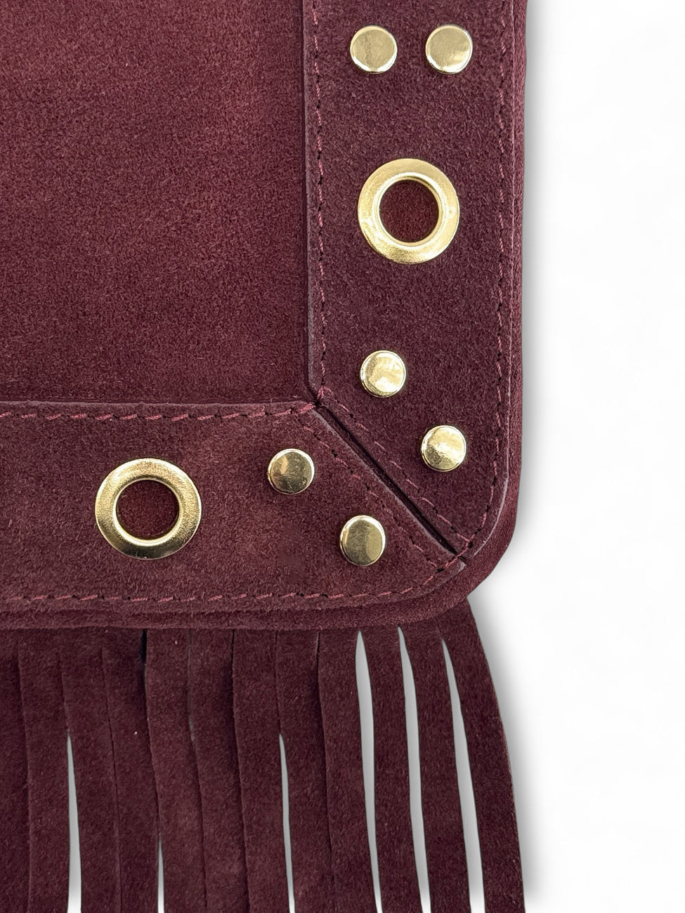YEPA split suede crossbody bag, Burgundy