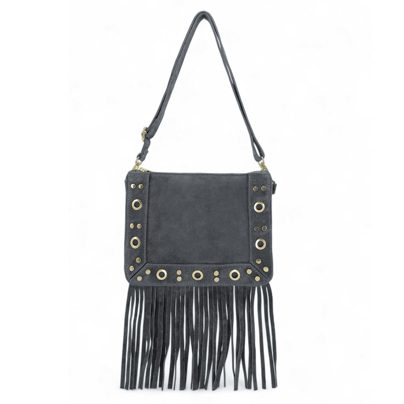 Sac besace en croûte de cuir YEPA Gris pigeon