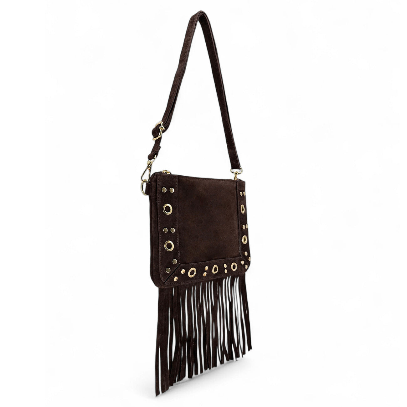 Sac besace en croûte de cuir YEPA Chocolat