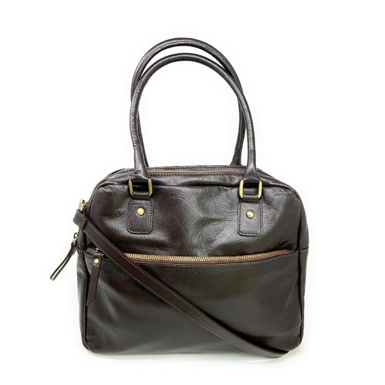 Sac bowling en cuir lisse VENDÔME Chocolat