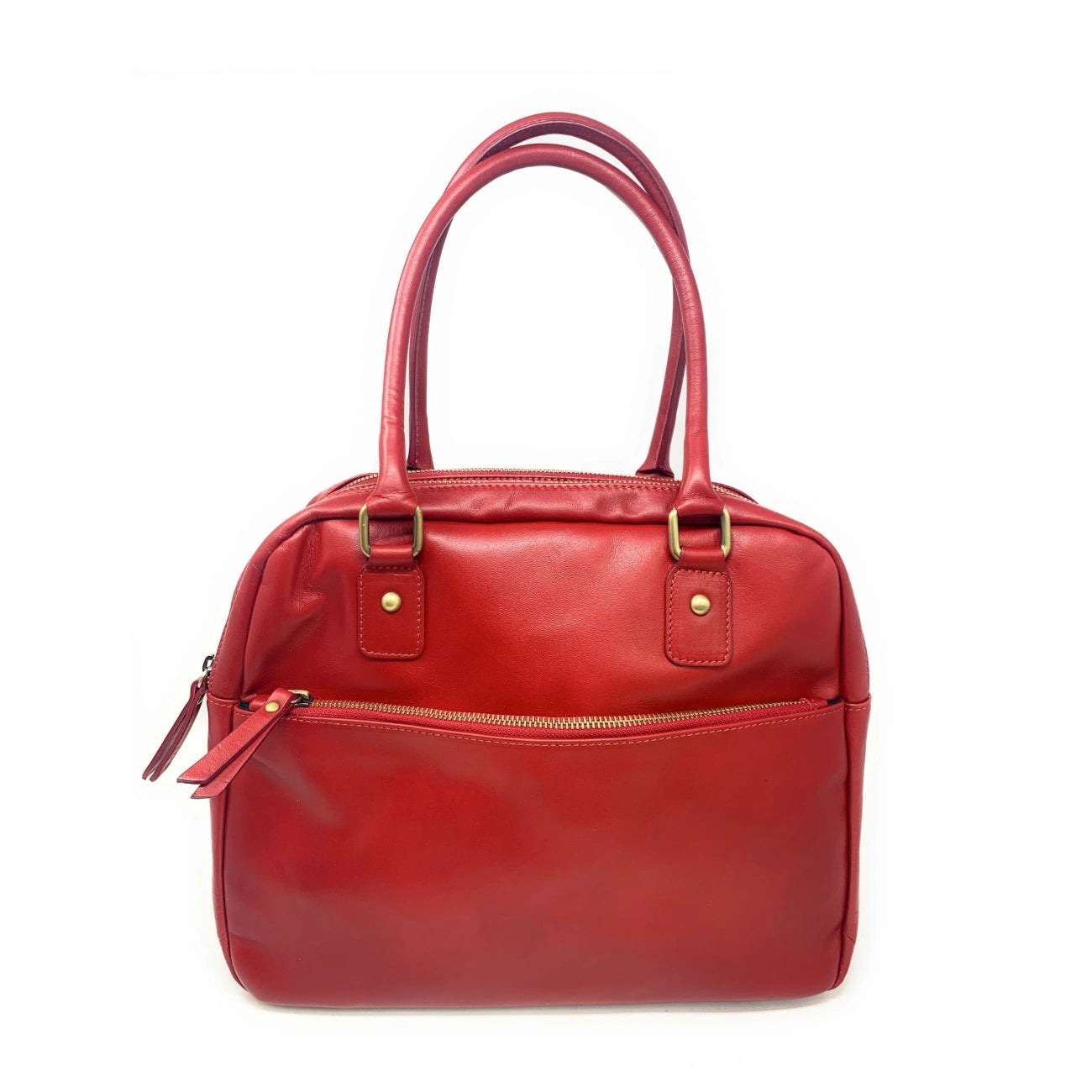 Sac bowling en cuir lisse VENDÔME Rouge garance