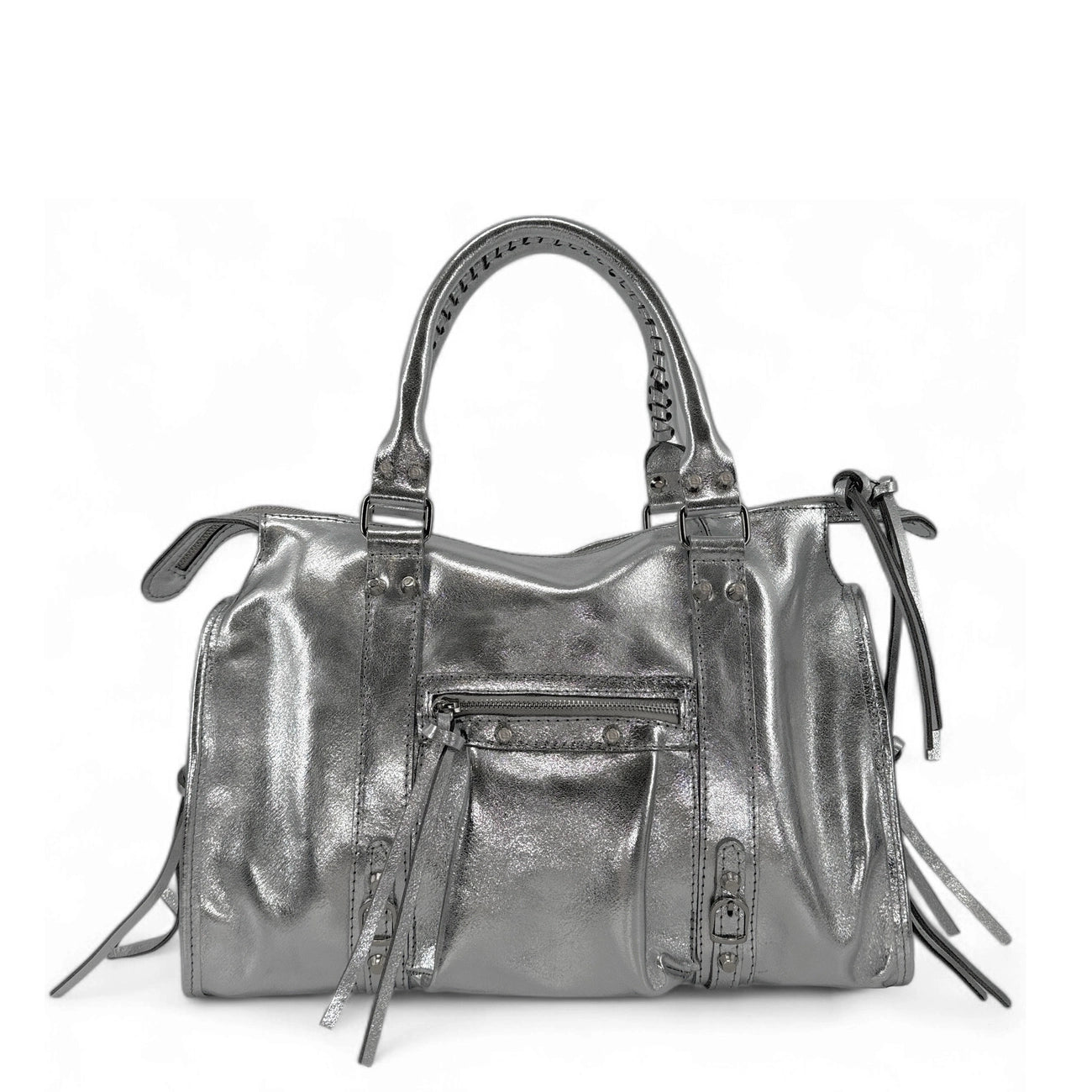 Bolso de mano de piel tornasolada SANDSTORM Plateado medio