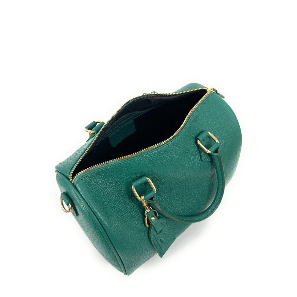 Sac à main bowling en cuir grainé italien BOOLIN Vert Véronèse