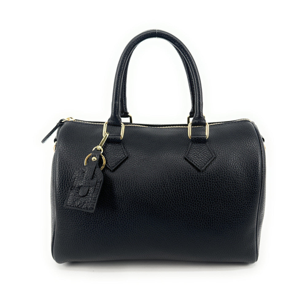 Sac à main bowling en cuir grainé italien BOOLIN Noir