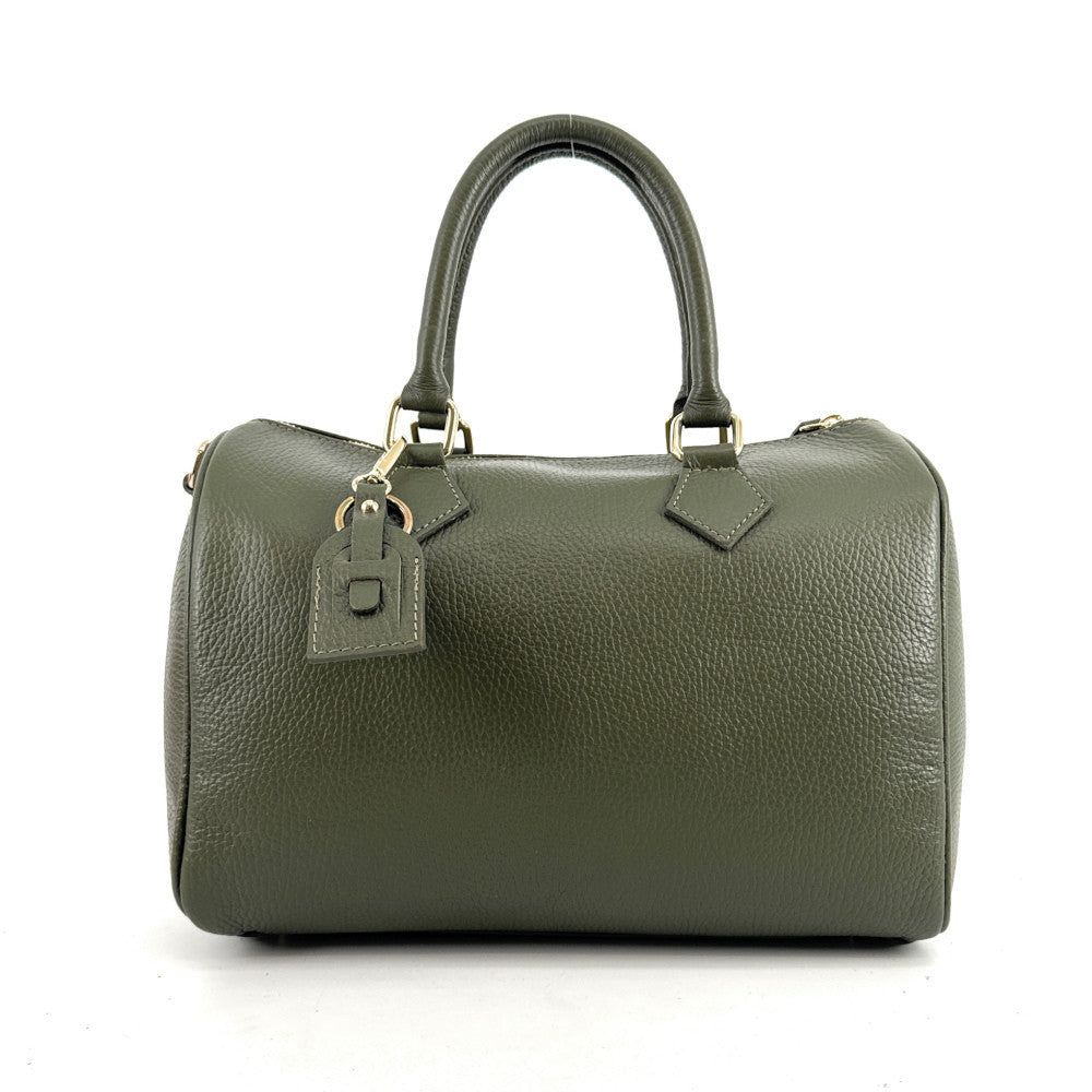 Sac à main bowling en cuir grainé italien BOOLIN Kaki