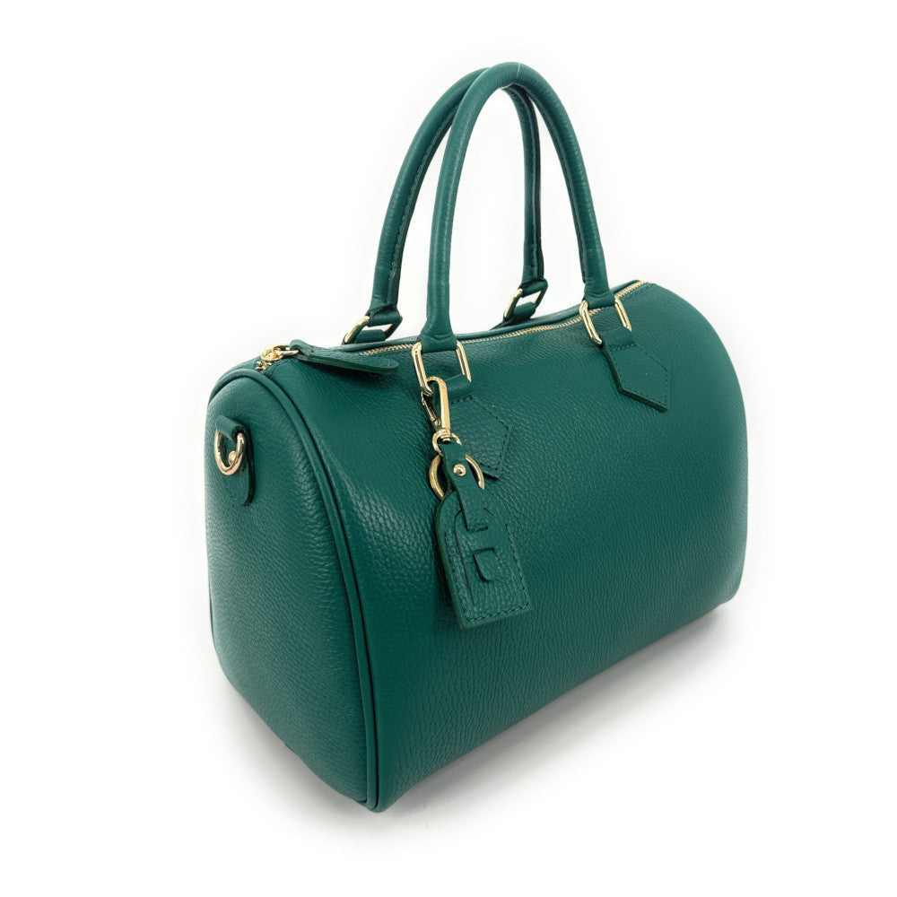 Sac à main bowling en cuir grainé italien BOOLIN Vert Véronèse