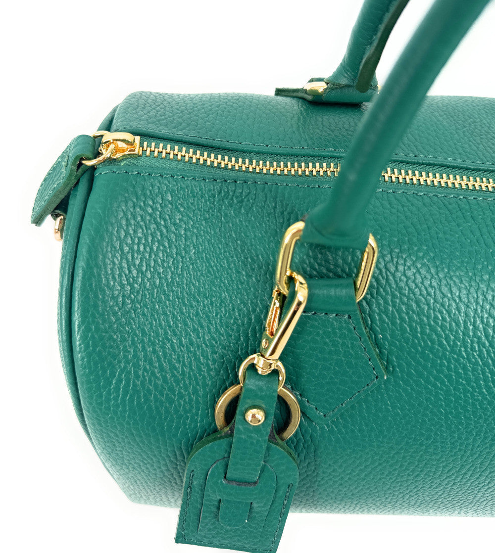 Sac à main bowling en cuir grainé italien BOOLIN Vert Véronèse