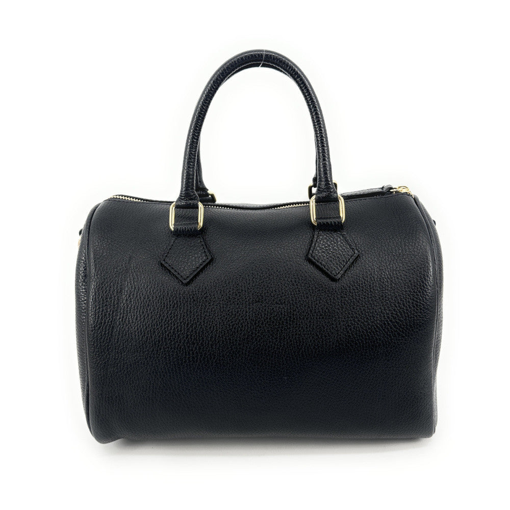 Sac à main bowling en cuir grainé italien BOOLIN Noir
