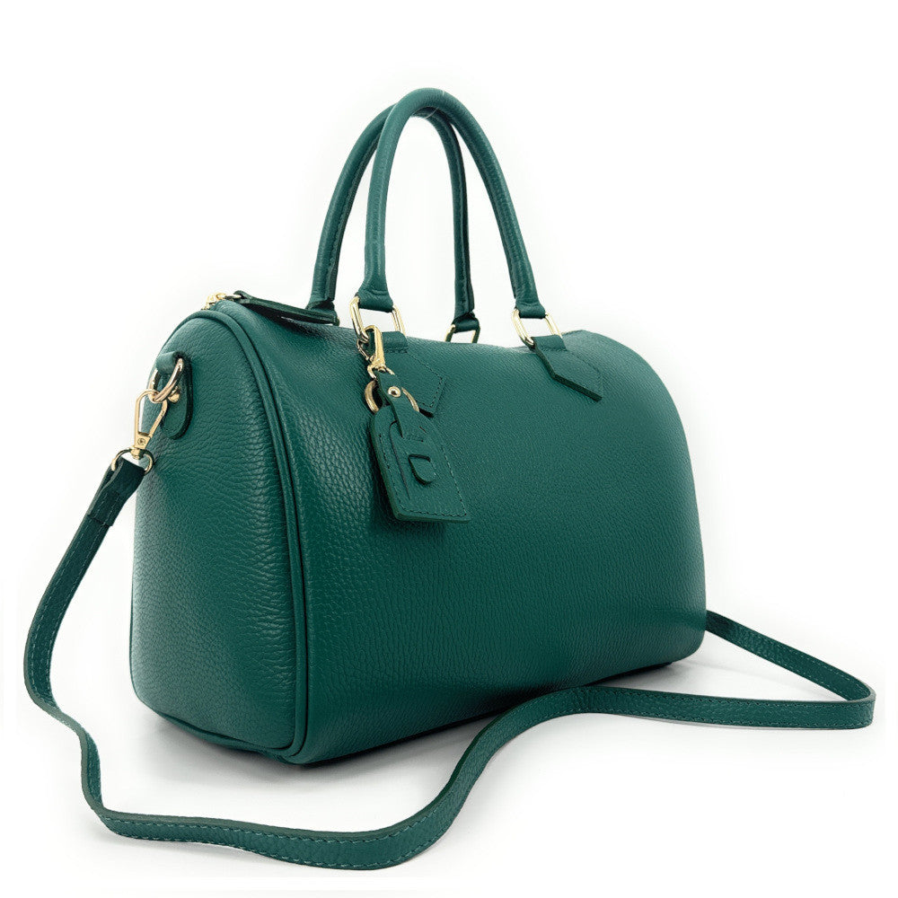 Sac à main bowling en cuir grainé italien BOOLIN Vert Véronèse