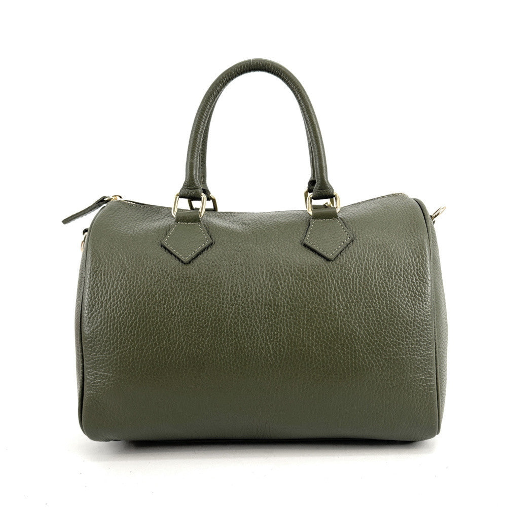 Sac à main bowling en cuir grainé italien BOOLIN Kaki