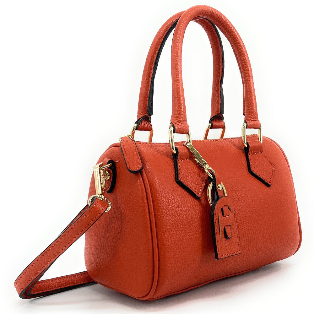 Sac à main bowling en cuir grainé LITTLE BOOLIN Orange