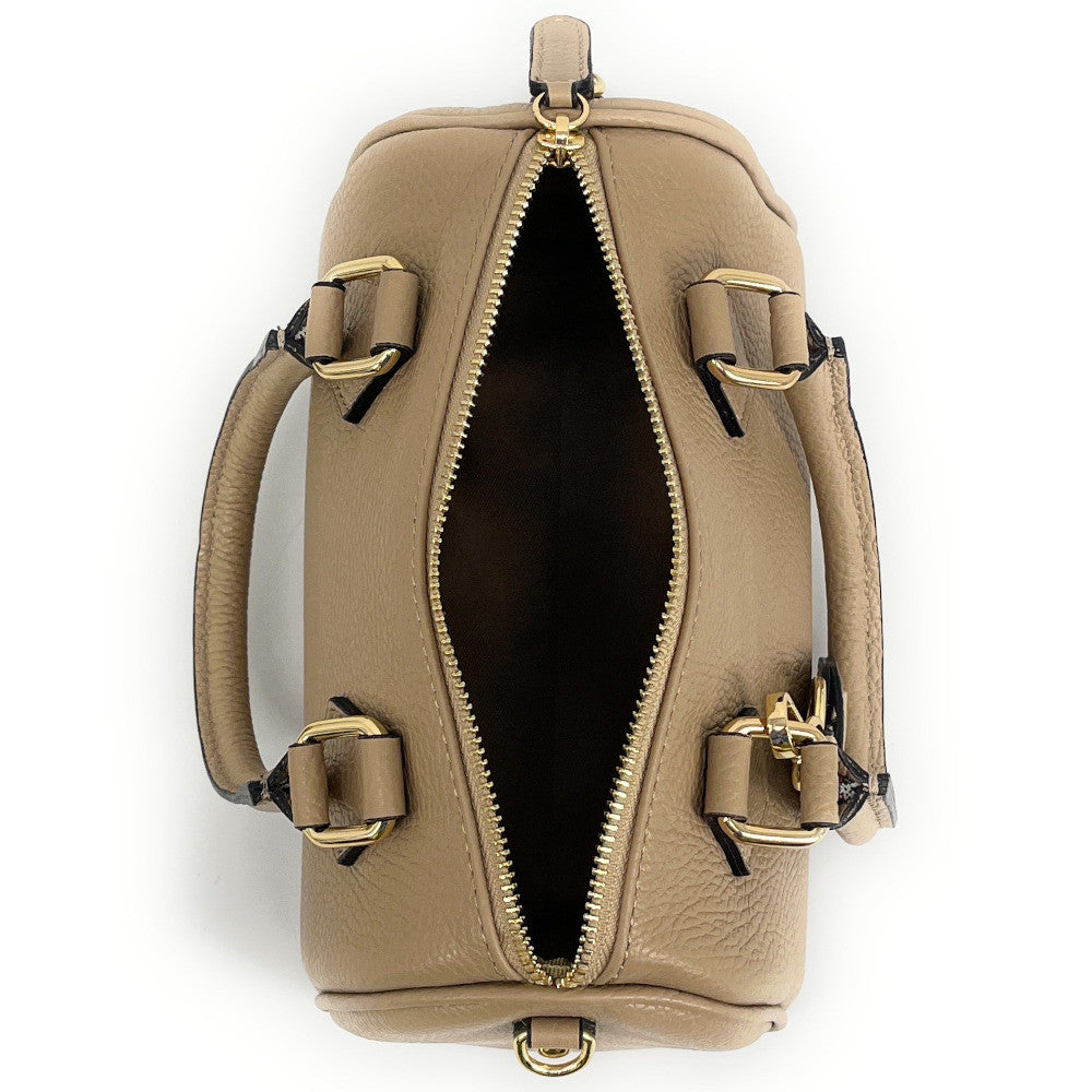 Sac à main bowling en cuir grainé LITTLE BOOLIN Taupe clair