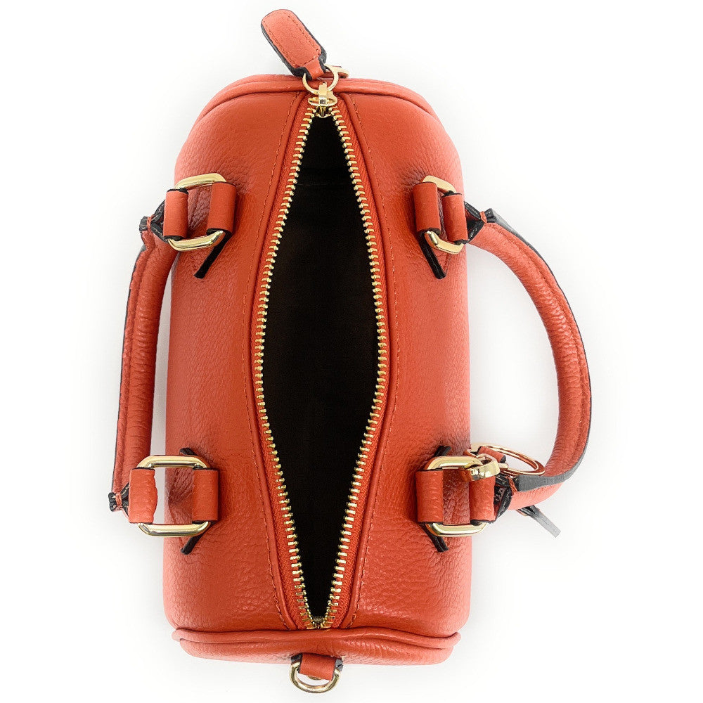 Sac à main bowling en cuir grainé LITTLE BOOLIN Orange