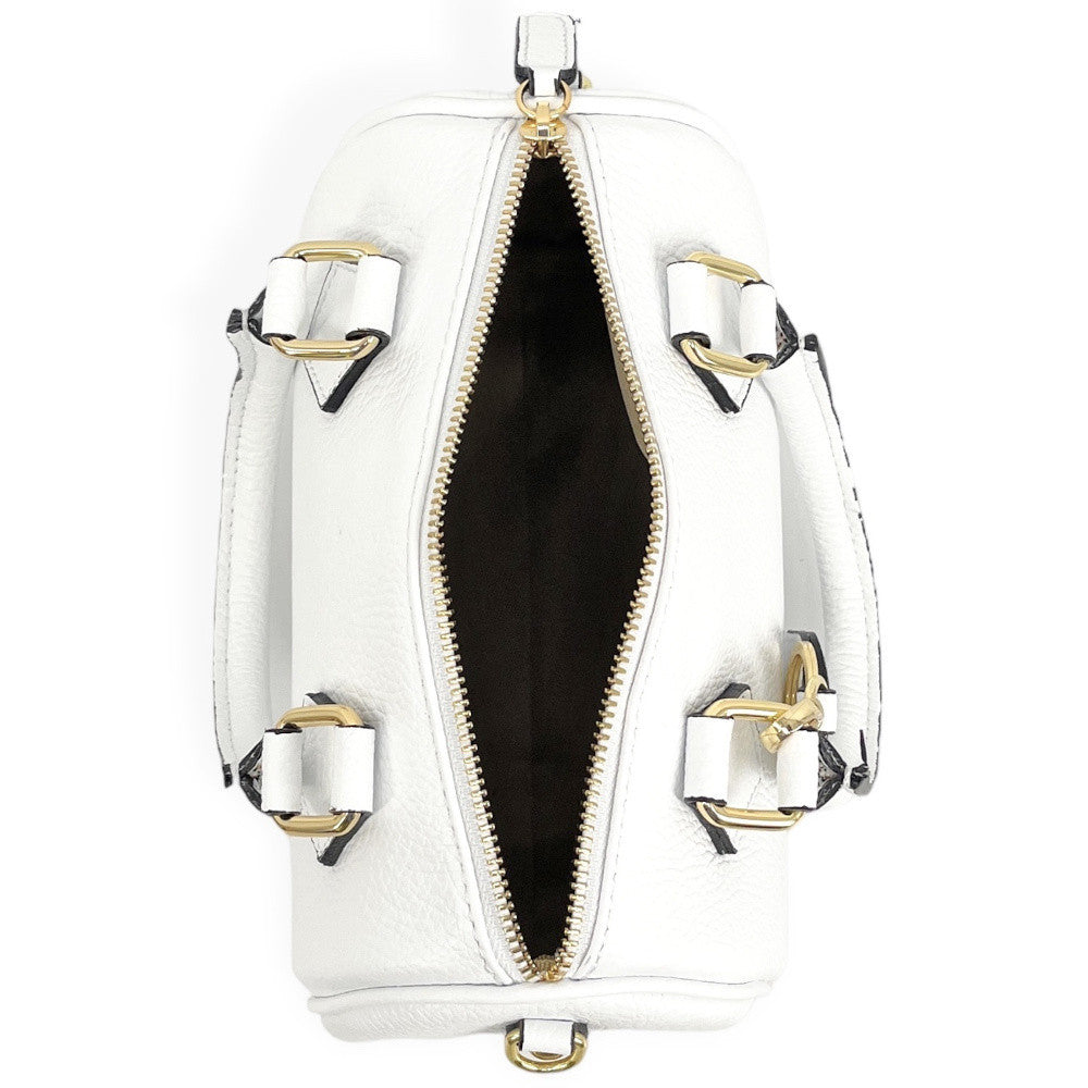 Sac à main bowling en cuir grainé LITTLE BOOLIN Blanc