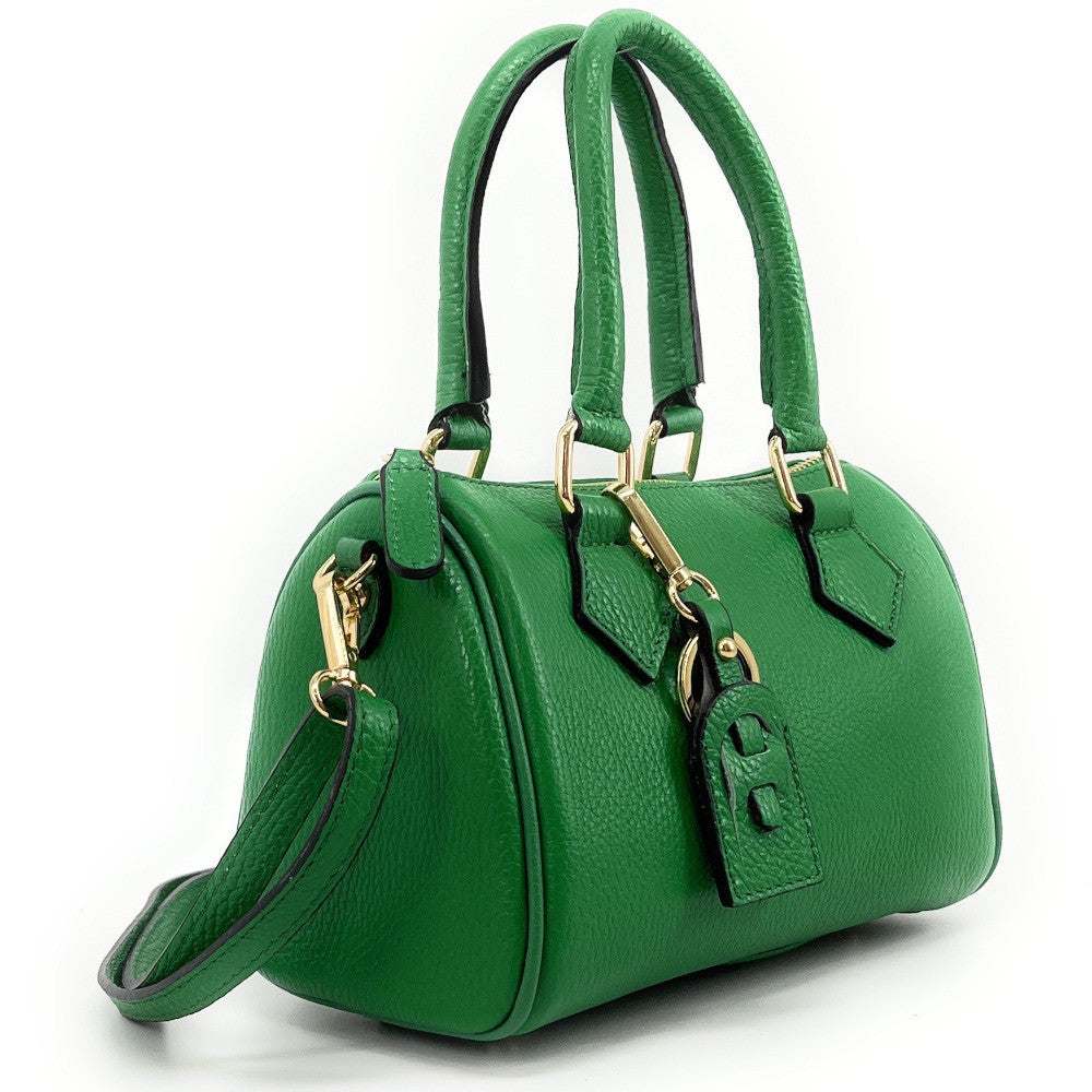 Sac à main bowling en cuir grainé LITTLE BOOLIN Vert anglais