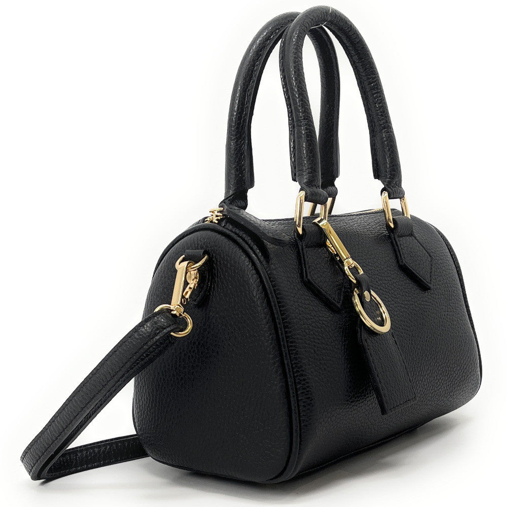 Sac à main bowling en cuir grainé LITTLE BOOLIN Noir