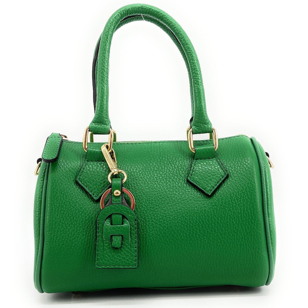 Sac à main bowling en cuir grainé LITTLE BOOLIN Vert anglais