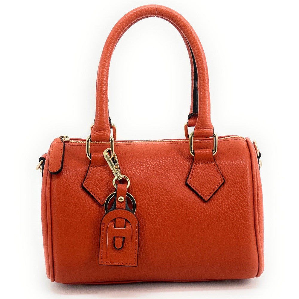 Sac à main bowling en cuir grainé LITTLE BOOLIN Orange