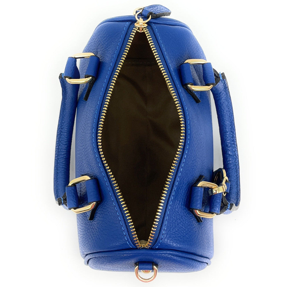 Sac à main bowling en cuir grainé LITTLE BOOLIN Bleu roi