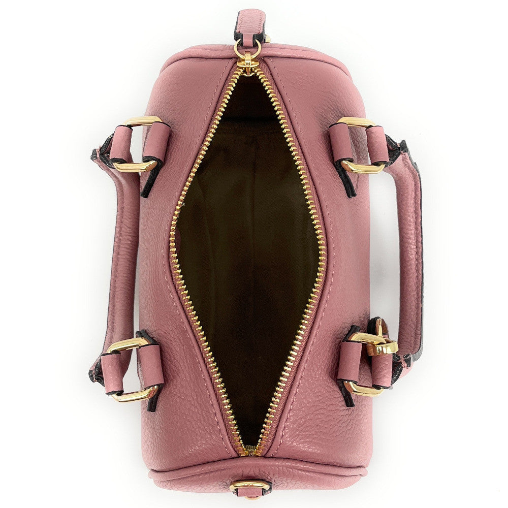 Sac à main bowling en cuir grainé LITTLE BOOLIN Rose intense