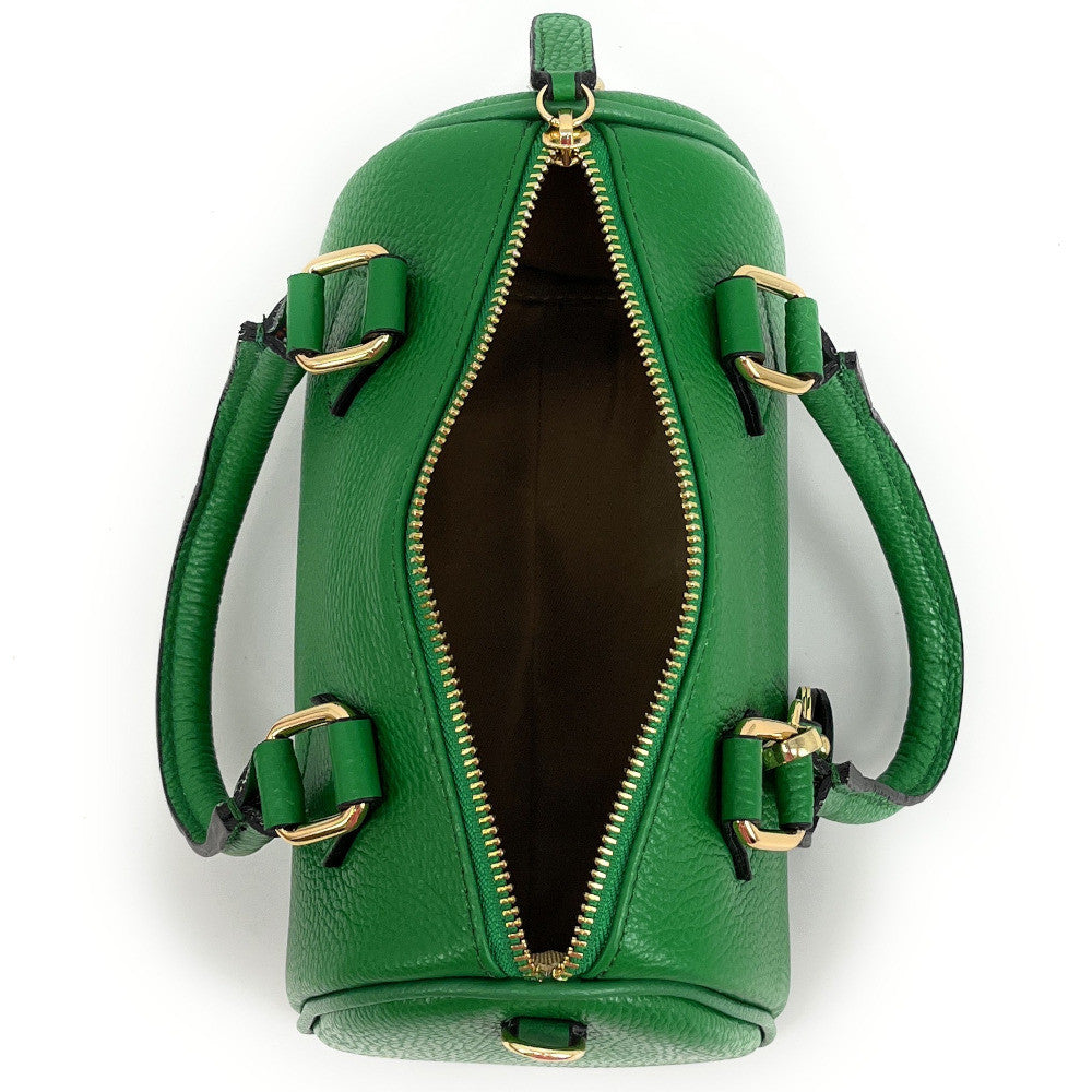 Sac à main bowling en cuir grainé LITTLE BOOLIN Vert anglais