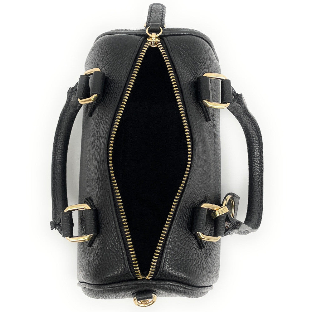 Sac à main bowling en cuir grainé LITTLE BOOLIN Noir