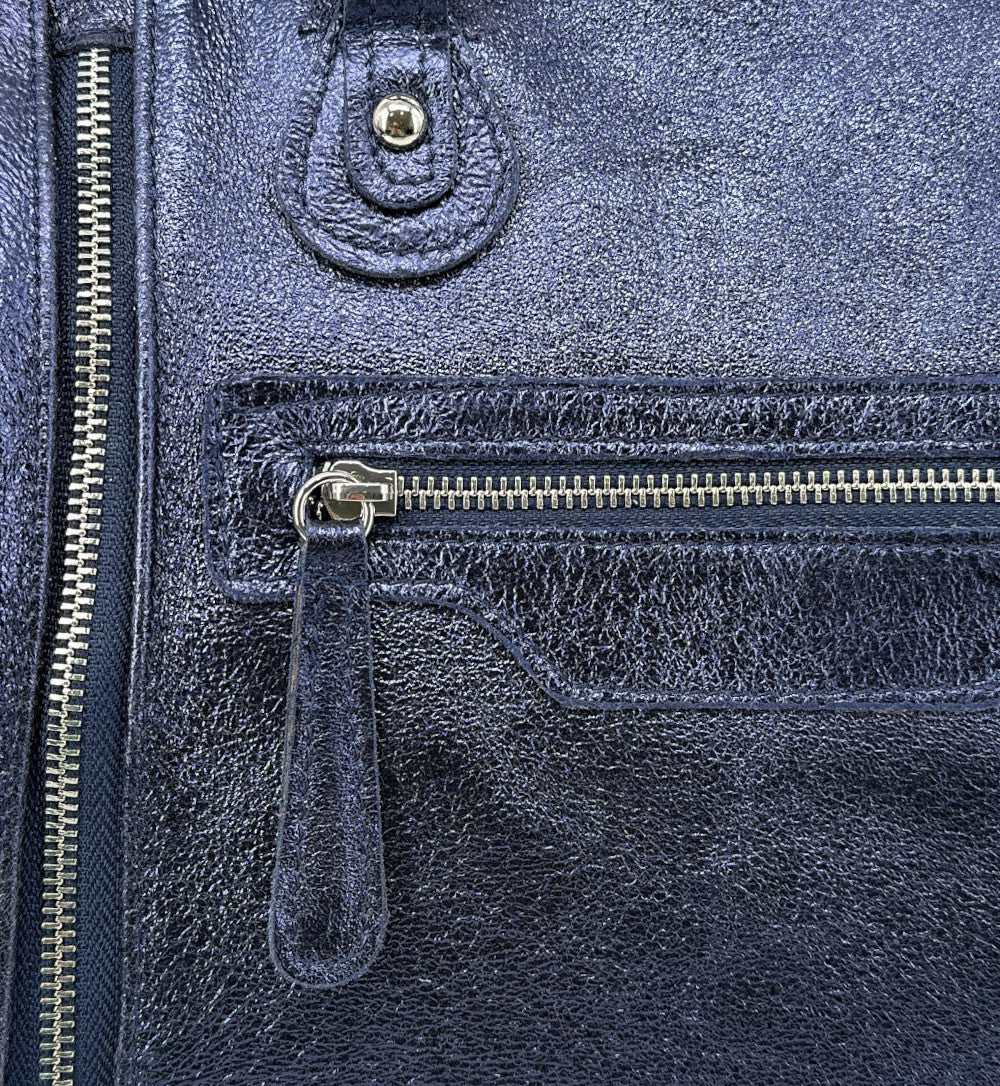 Sac à main bowling en cuir irisé NAGINI GLOSS Nuit étoilée