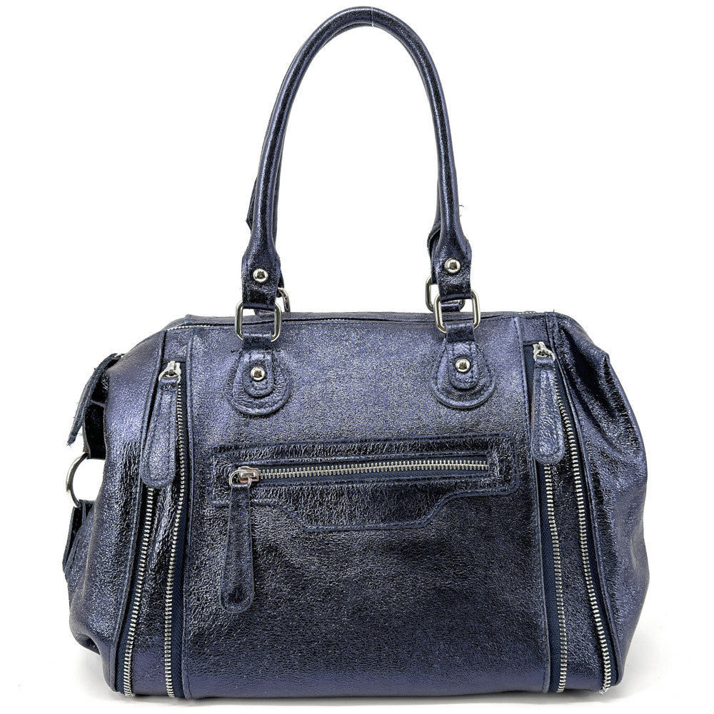 Sac à main bowling en cuir irisé NAGINI GLOSS Nuit étoilée